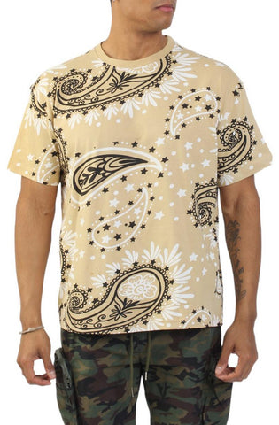 Drop Shoulder Paisley T-Shirt