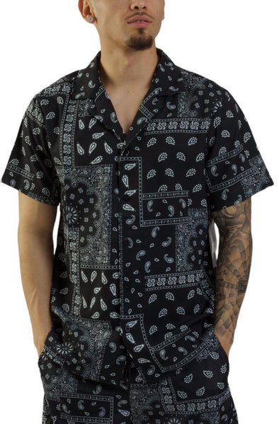 Front View Paisley Lounge Shirt