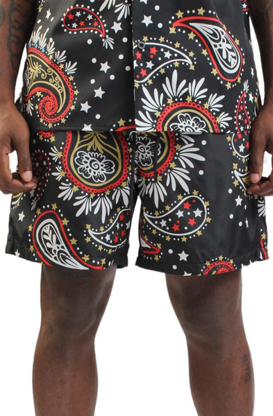 Front View Paisley Nylon Short