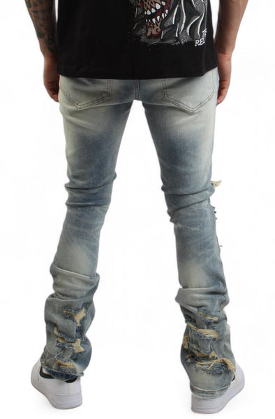 Cirrus Distressed Stacked Jean