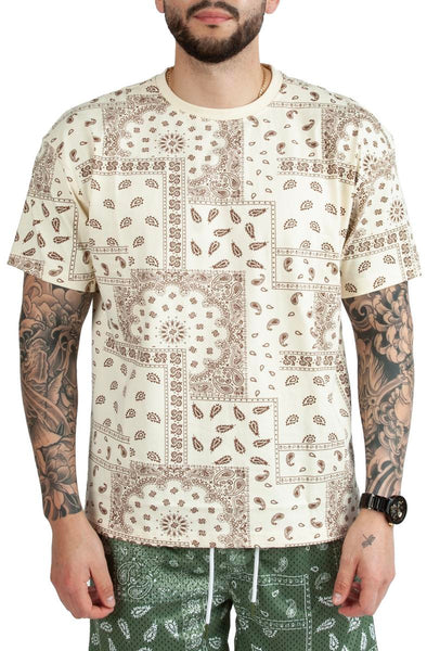 Front View Drop Shoulder Paisley Tee