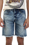 Front View Zachariah Raw Hem Denim Short 